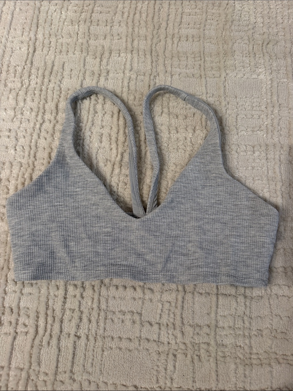 ALO Seamless Light Gray Ribbed Bralette